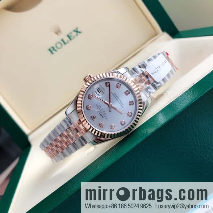 ROLEX-Rolex Diary Women's Natural Diamond Watch with Swiss ETA-2671 Movement