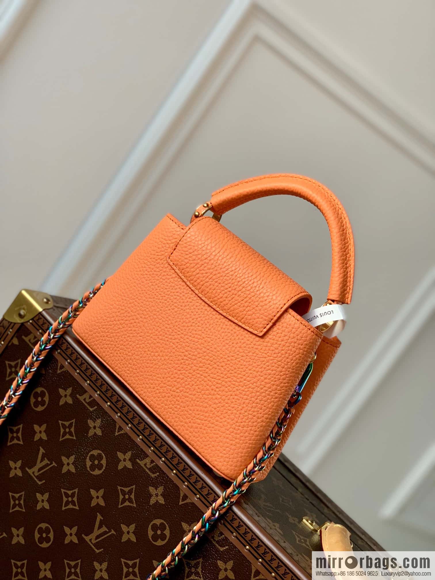 M22055 Coral orange mini Capucines Mini handbag