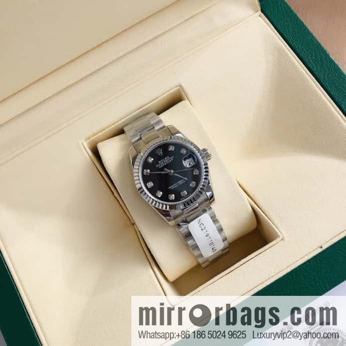 ROLEX-Rolex Diary Women's Natural Diamond Watch with Swiss ETA-2671 Movement