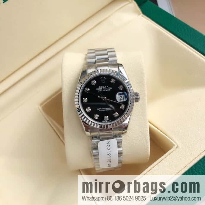ROLEX-Rolex Diary Women's Natural Diamond Watch with Swiss ETA-2671 Movement