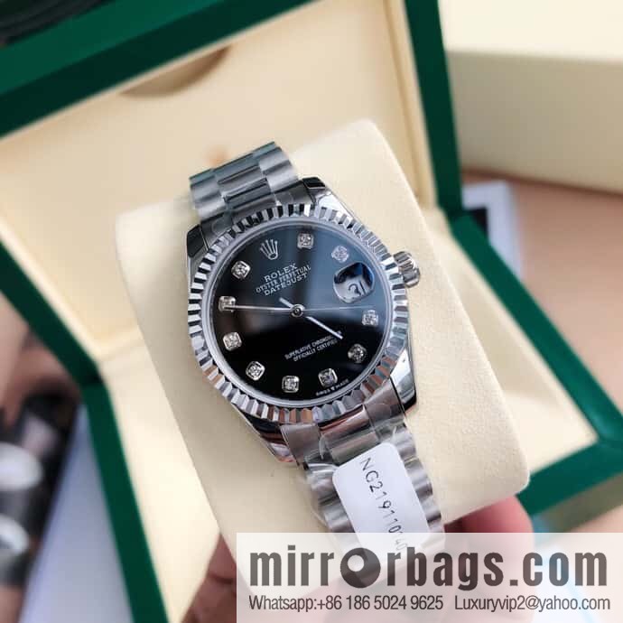 ROLEX-Rolex Diary Women's Natural Diamond Watch with Swiss ETA-2671 Movement