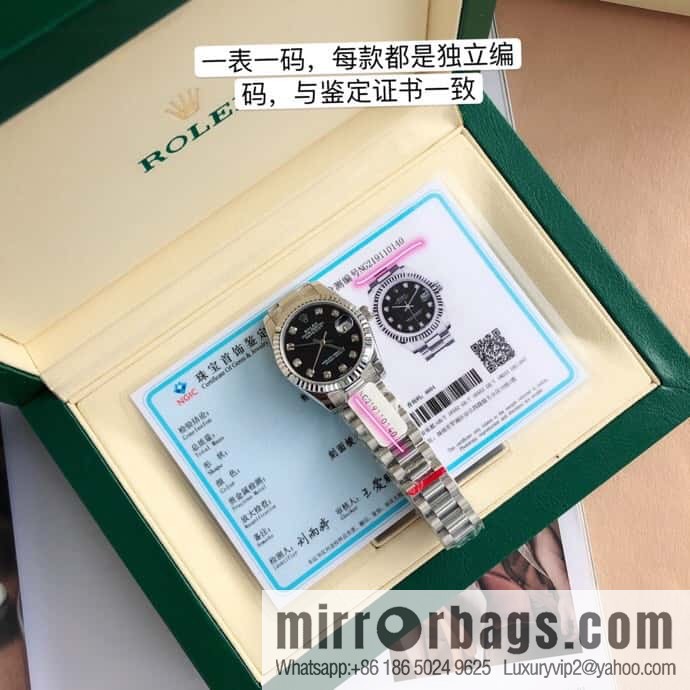 ROLEX-Rolex Diary Women's Natural Diamond Watch with Swiss ETA-2671 Movement