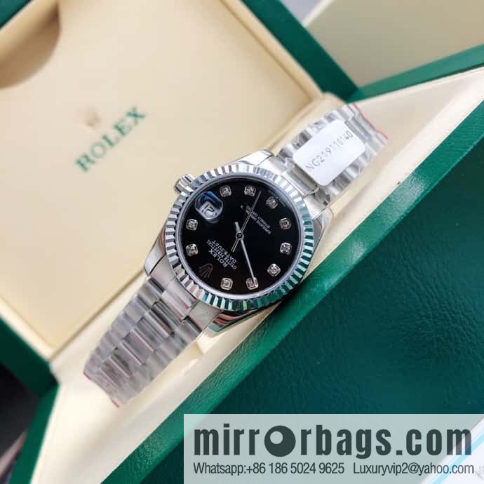 ROLEX-Rolex Diary Women's Natural Diamond Watch with Swiss ETA-2671 Movement