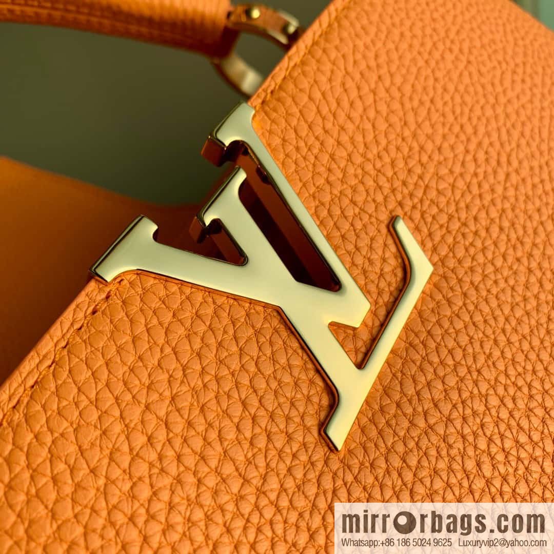 M22055 Coral Orange, Small, this Capucines Mini handbag.