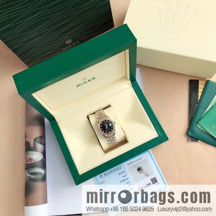 ROLEX-Rolex Diary Women's Natural Diamond Watch with Swiss ETA-2671 Movement