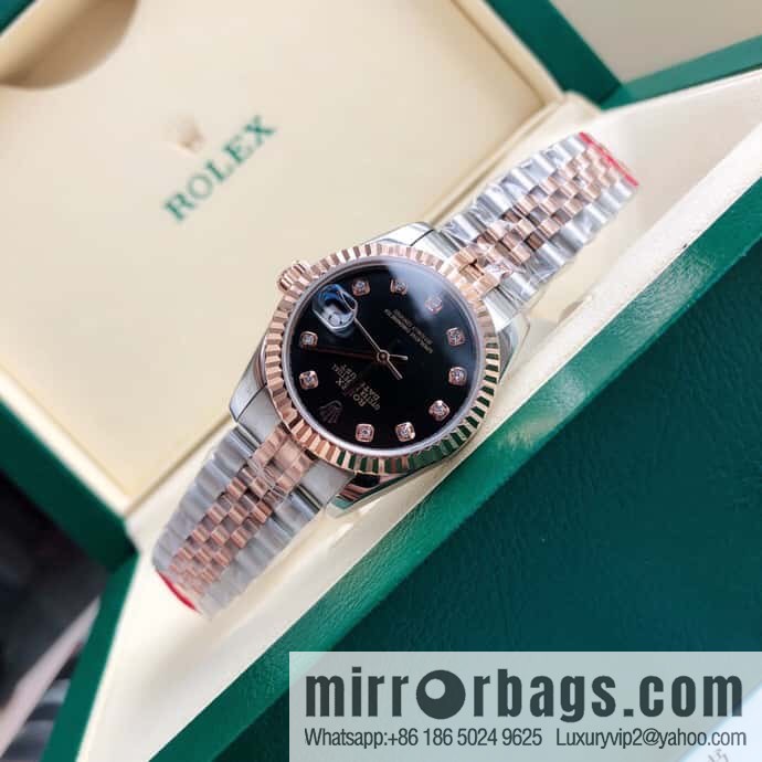ROLEX-Rolex Diary Women's Natural Diamond Watch with Swiss ETA-2671 Movement