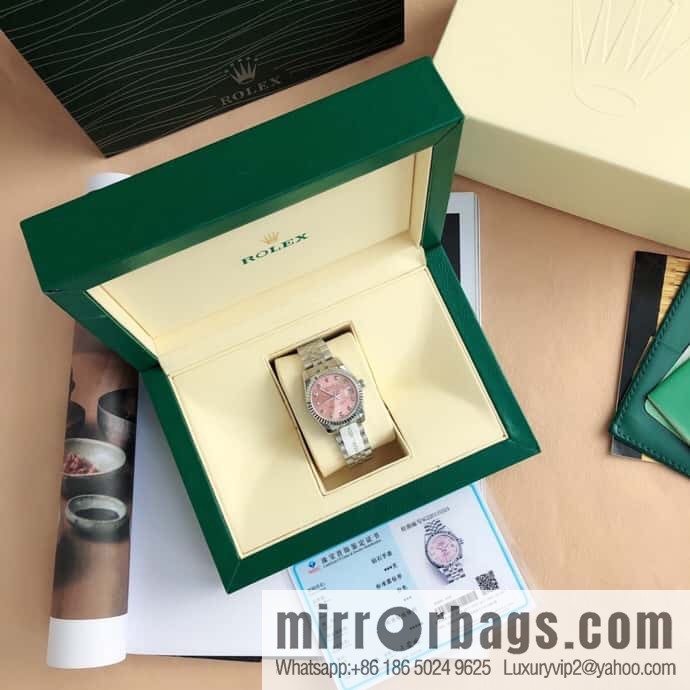 ROLEX-Rolex Diary Women's Natural Diamond Watch with Swiss ETA-2671 Movement
