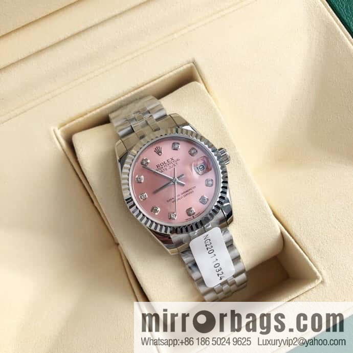 ROLEX-Rolex Diary Women's Natural Diamond Watch with Swiss ETA-2671 Movement
