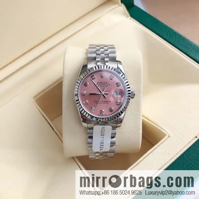 ROLEX-Rolex Diary Women's Natural Diamond Watch with Swiss ETA-2671 Movement