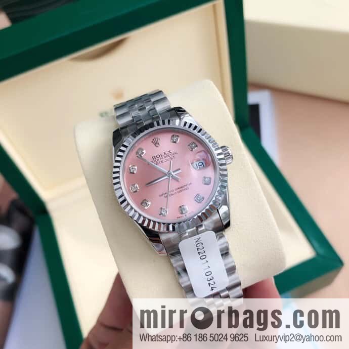 ROLEX-Rolex Diary Women's Natural Diamond Watch with Swiss ETA-2671 Movement