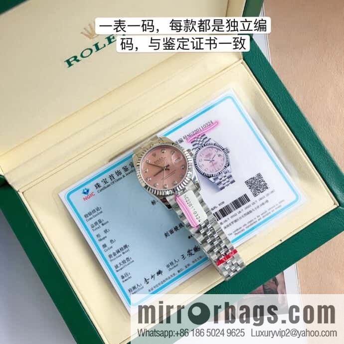 ROLEX-Rolex Diary Women's Natural Diamond Watch with Swiss ETA-2671 Movement