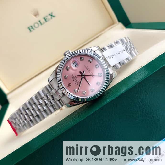 ROLEX-Rolex Diary Women's Natural Diamond Watch with Swiss ETA-2671 Movement