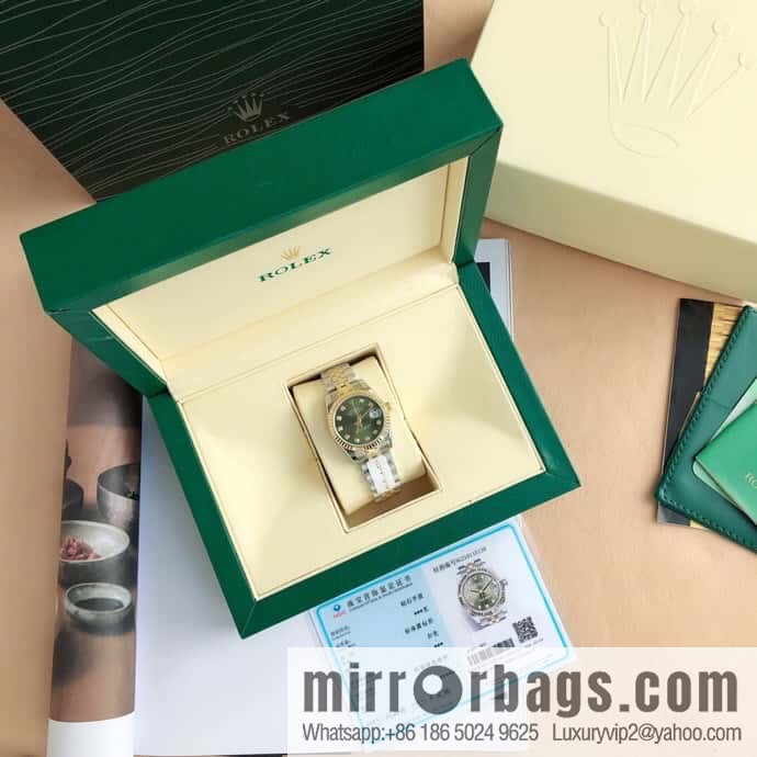 ROLEX-Rolex Diary Women's Natural Diamond Watch with Swiss ETA-2671 Movement