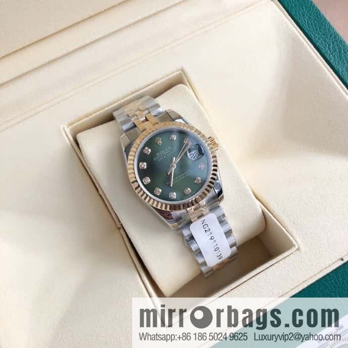ROLEX-Rolex Diary Women's Natural Diamond Watch with Swiss ETA-2671 Movement