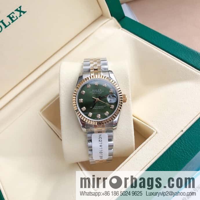 ROLEX-Rolex Diary Women's Natural Diamond Watch with Swiss ETA-2671 Movement