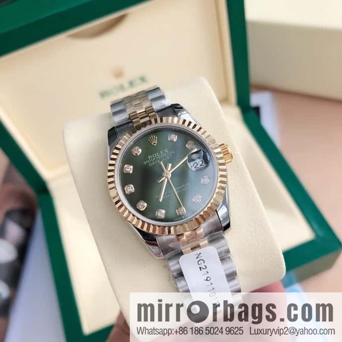 ROLEX-Rolex Diary Women's Natural Diamond Watch with Swiss ETA-2671 Movement