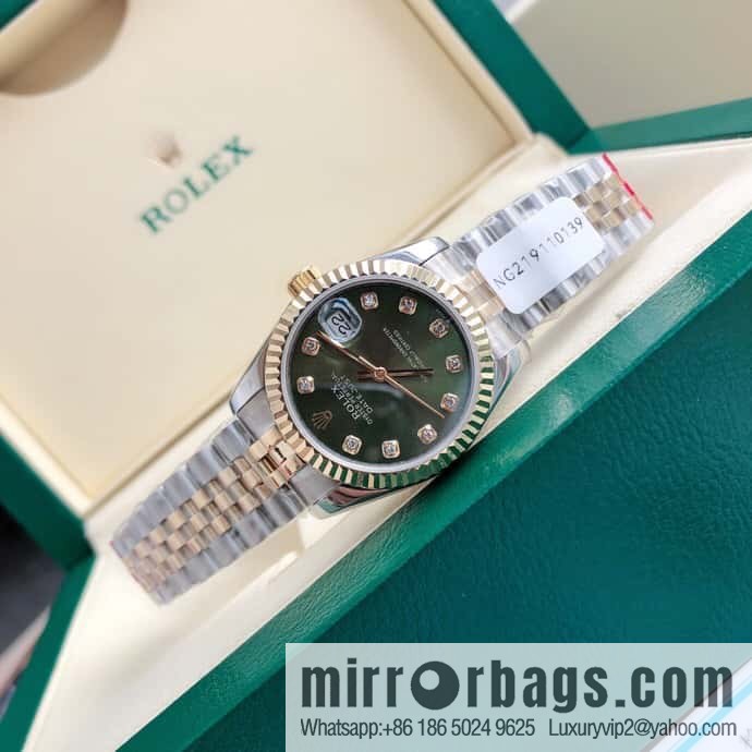 ROLEX-Rolex Diary Women's Natural Diamond Watch with Swiss ETA-2671 Movement