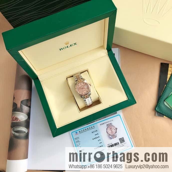 ROLEX-Rolex Diary Women's Natural Diamond Watch with Swiss ETA-2671 Movement