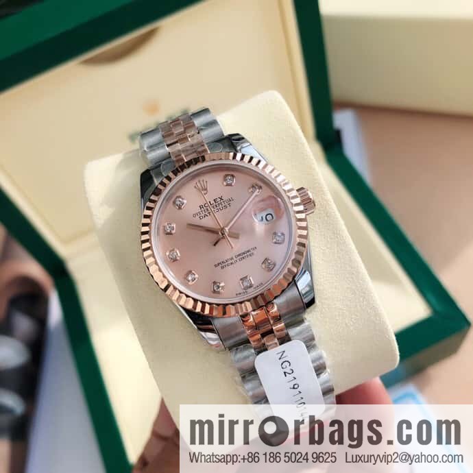 ROLEX-Rolex Diary Women's Natural Diamond Watch with Swiss ETA-2671 Movement
