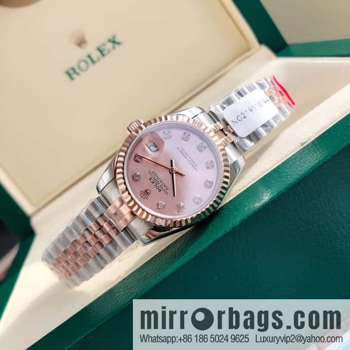 ROLEX-Rolex Diary Women's Natural Diamond Watch with Swiss ETA-2671 Movement