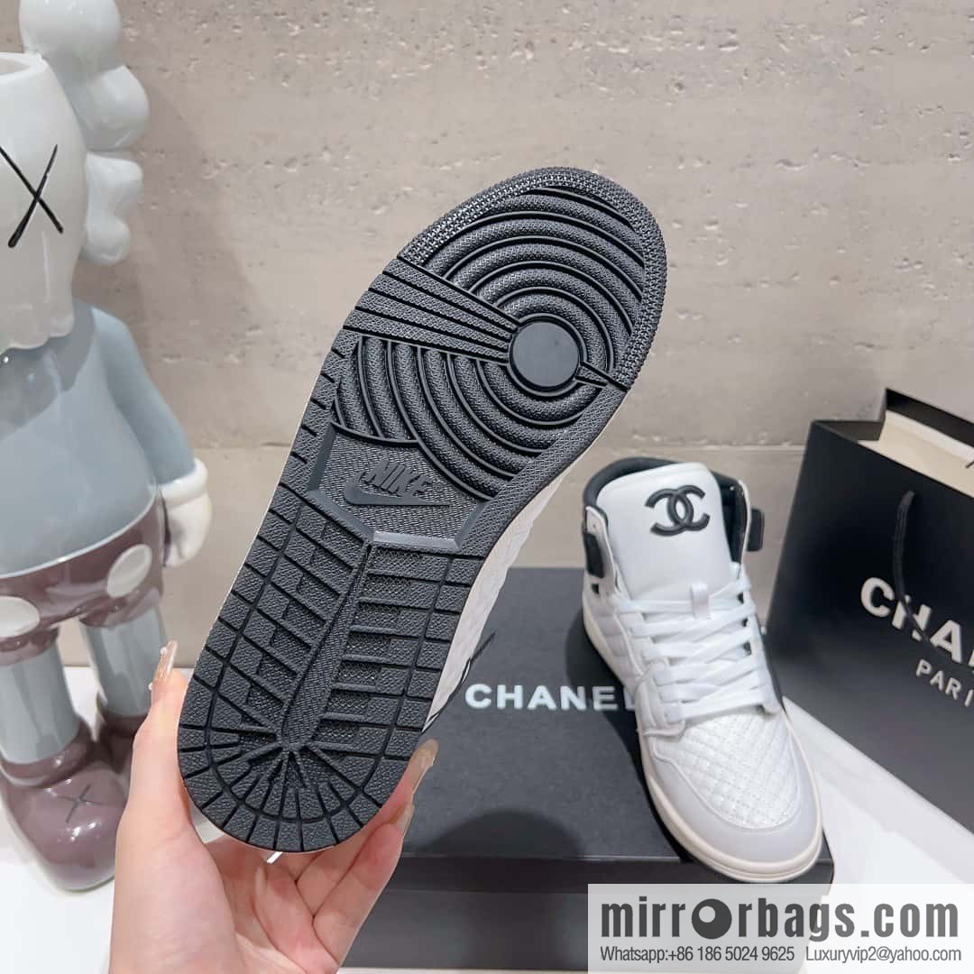 🐰🐰(Top version) 2023 autumn new Chanel AJ joint Internet celebrity Wang fried model [joint high-top casual shoes] Chanel and Nike only one joint cooperation model