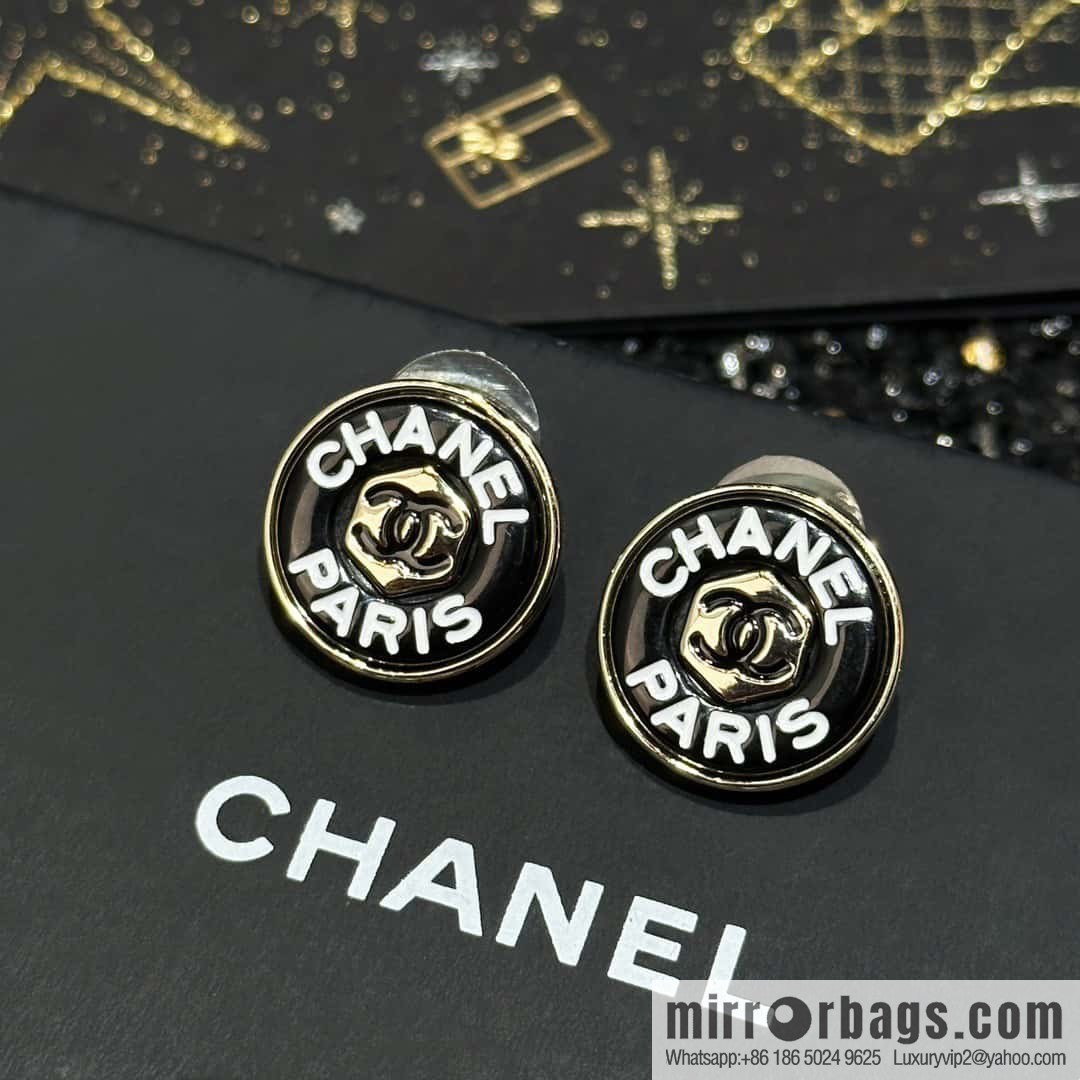 ☀️New ☑️ chanel c1 double c round stud earrings ☀️