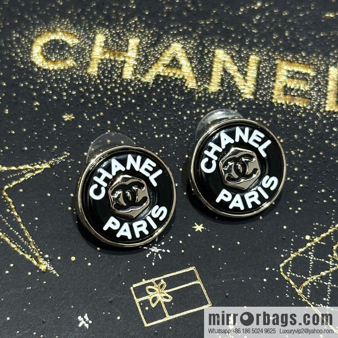 ☀️New ☑️ chanel c1 double c round stud earrings ☀️