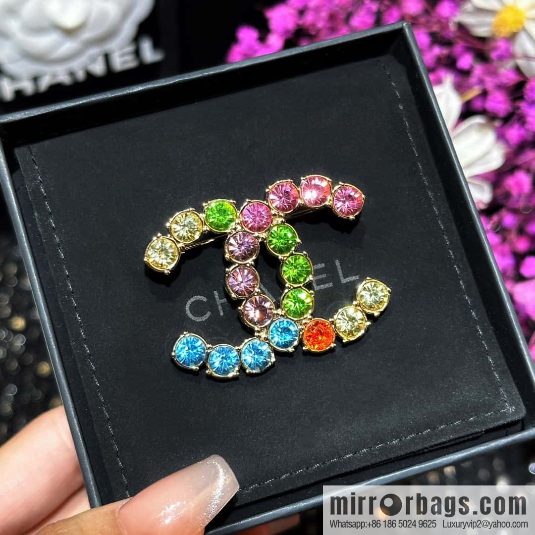 ☀️New ☑️ Chanel Double C Diamond Brooch ☀️