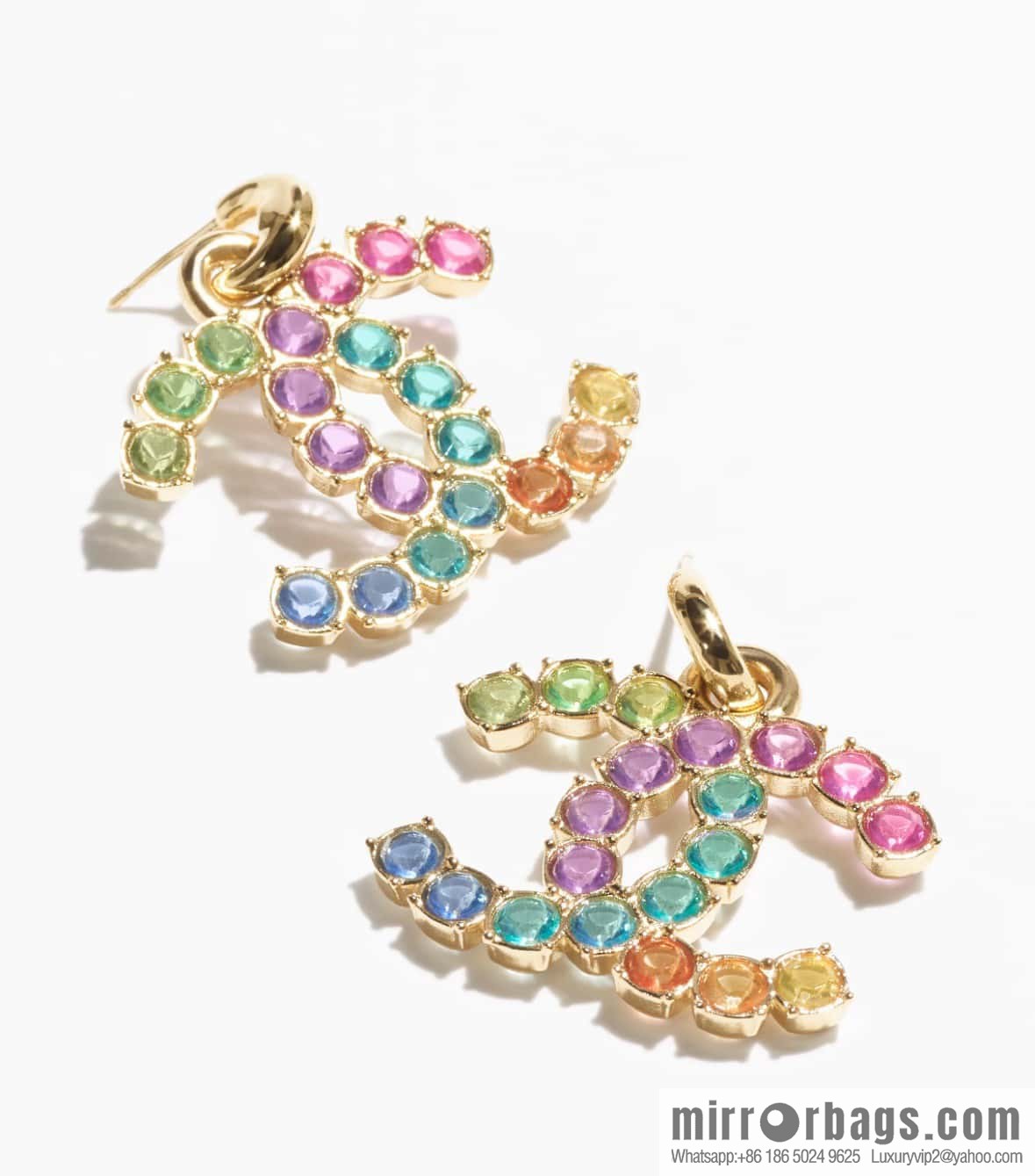 ☀️New ☑️ Chanel C2 double C diamond stud earrings ☀️