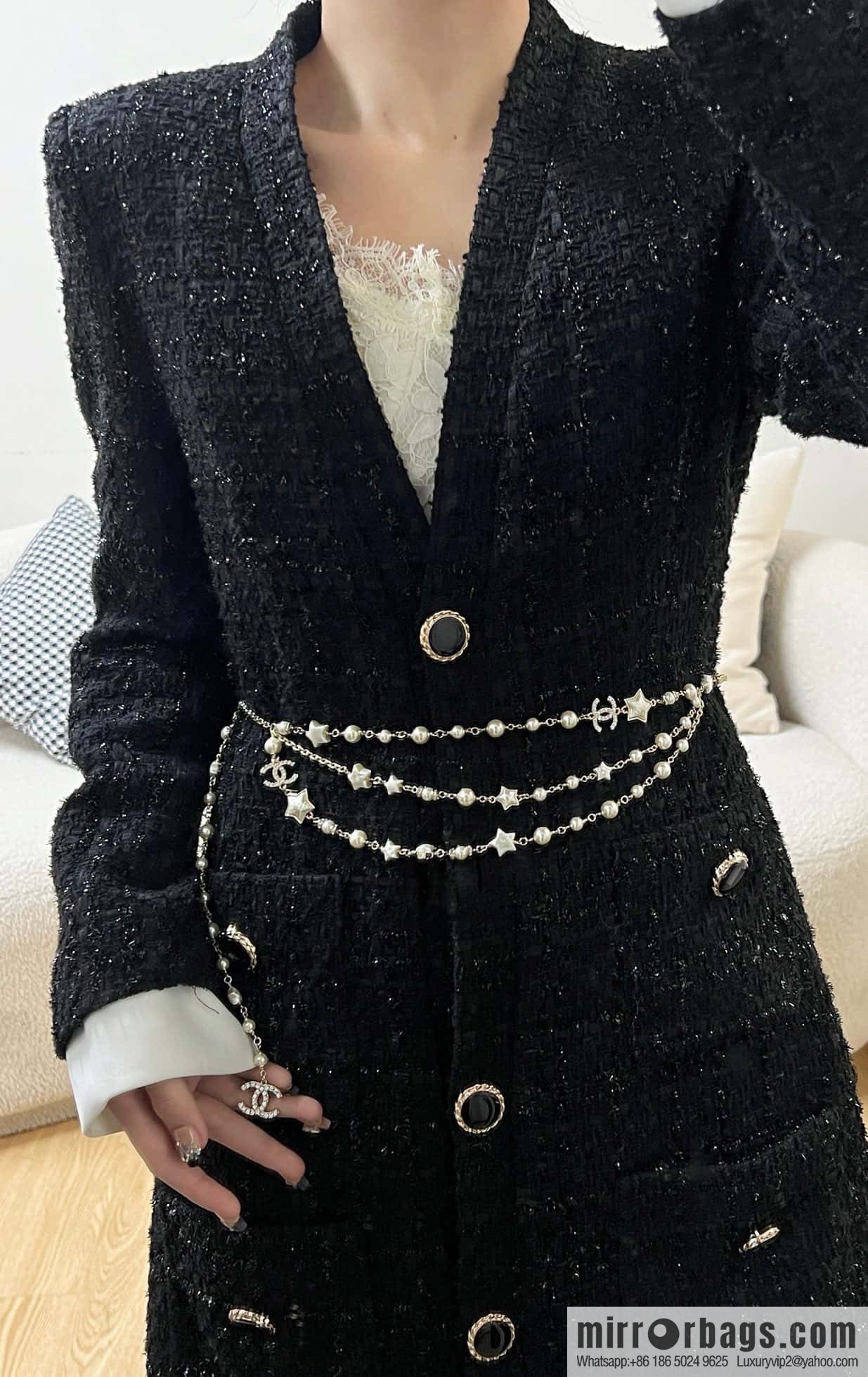 ☀️New ☑️ Chanel double C three-layer five-pointed star ⭐ star belt belt chain ☀️