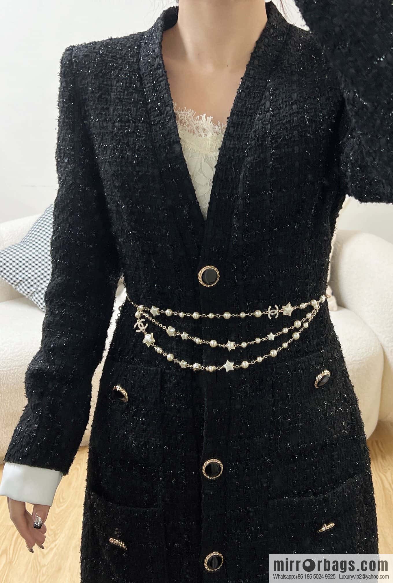 ☀️New ☑️ Chanel double C three-layer five-pointed star ⭐ star belt belt chain ☀️