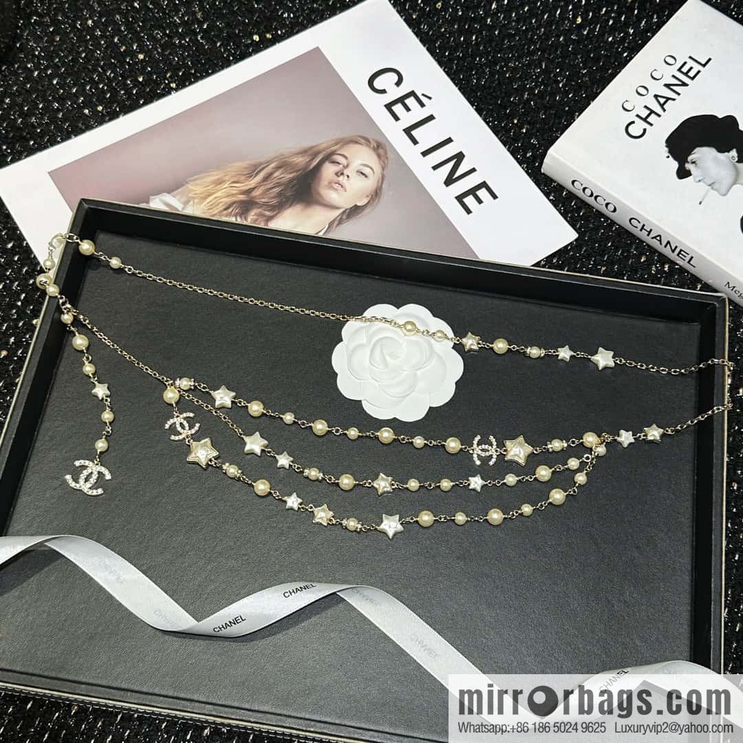 ☀️New ☑️ Chanel double C three-layer five-pointed star ⭐ star belt belt chain ☀️