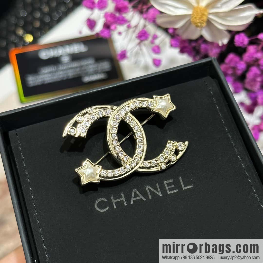 ☀️New ☑️ Chanel Double C Star ⭐ Pentagram Brooch ☀️