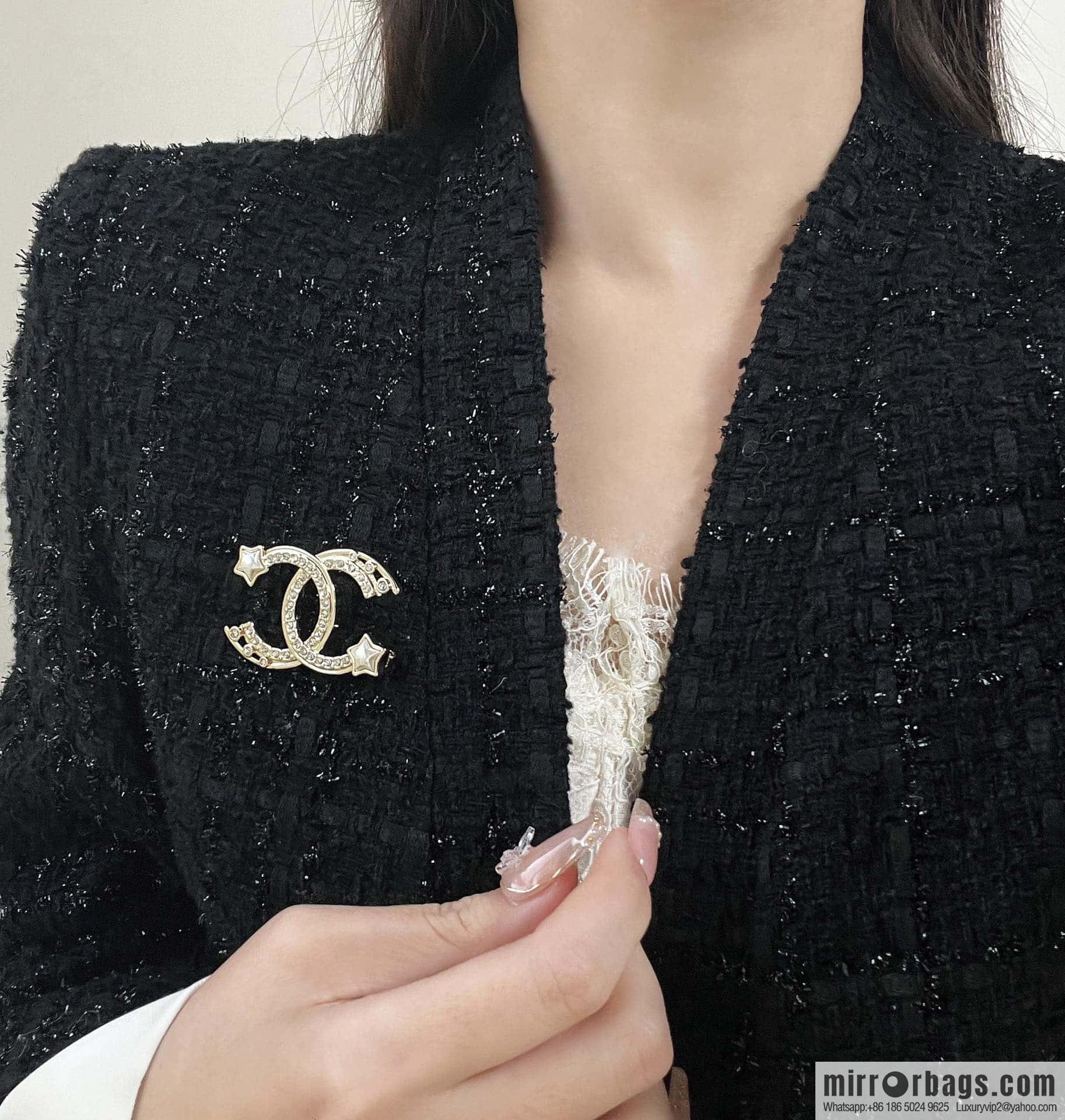 ☀️New ☑️ Chanel Double C Star ⭐ Pentagram Brooch ☀️