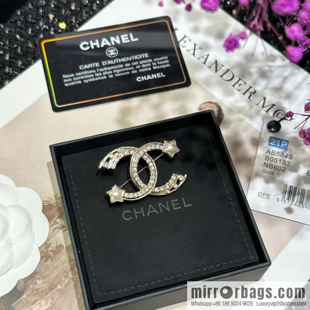 ☀️New ☑️ Chanel Double C Star ⭐ Pentagram Brooch ☀️