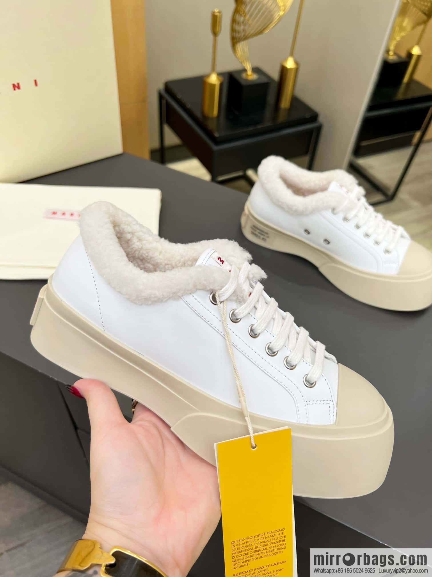 🐰🐰MARNI star with ❤️‍🔥 high version MARNI catwalk model flat shoes