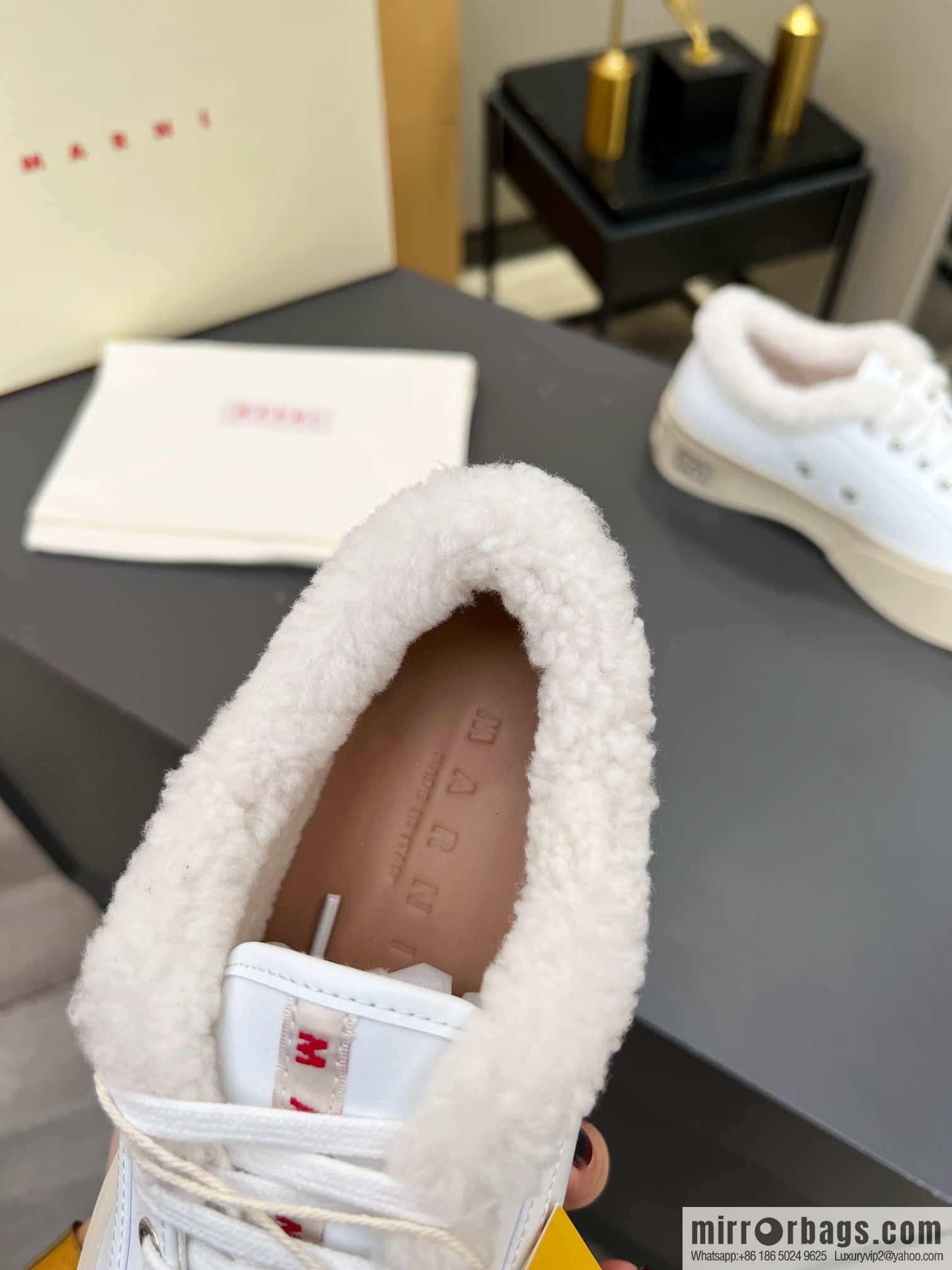 🐰🐰MARNI star with ❤️‍🔥 high version MARNI catwalk model flat shoes