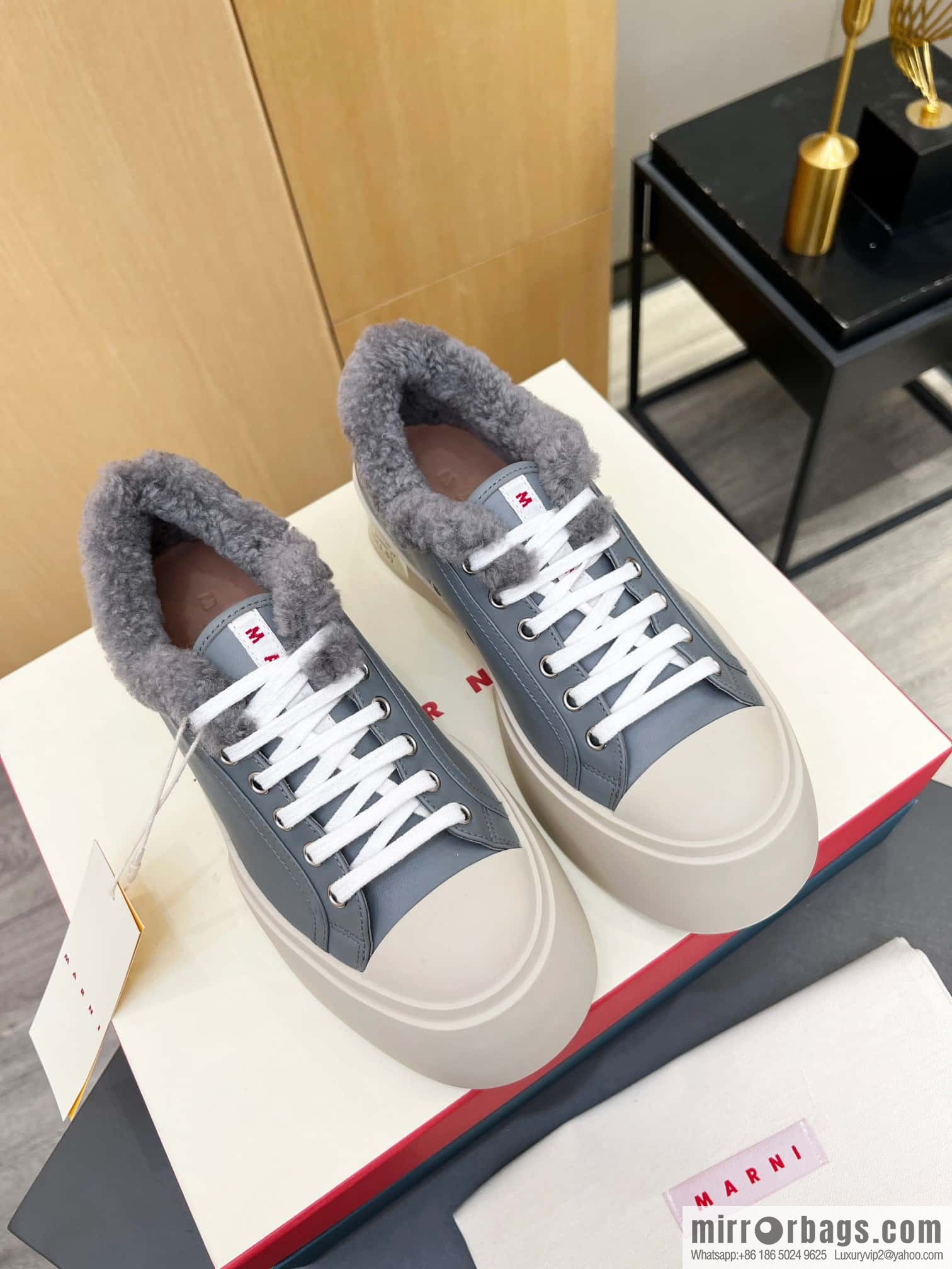 🐰🐰MARNI star with ❤️‍🔥 high version MARNI catwalk model flat shoes