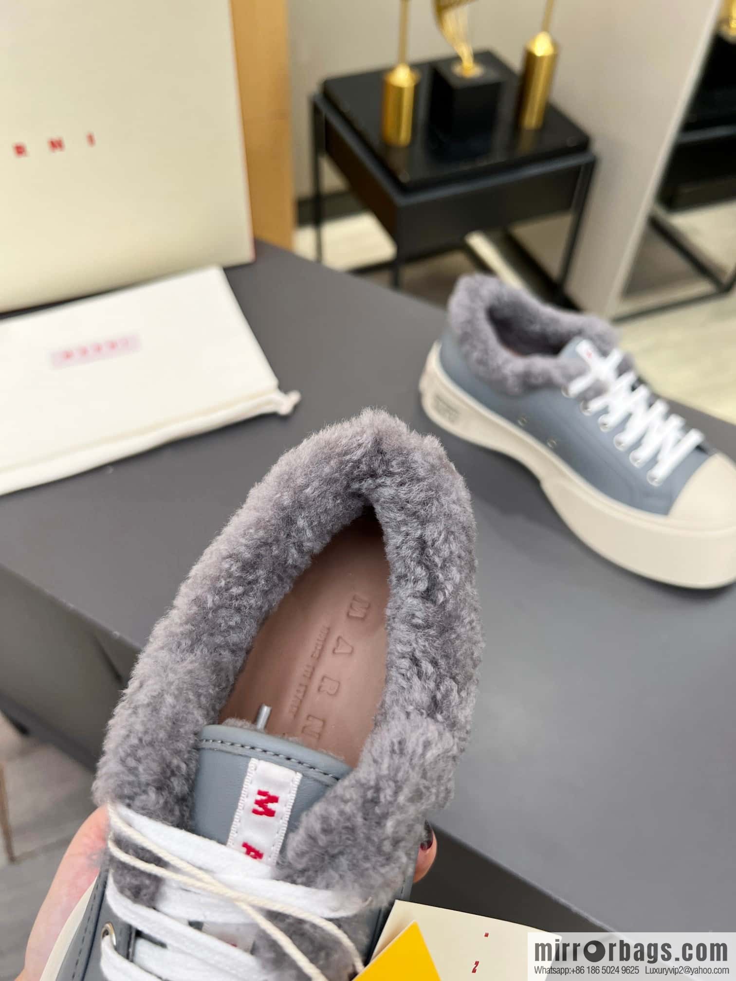 🐰🐰MARNI star with ❤️‍🔥 high version MARNI catwalk model flat shoes