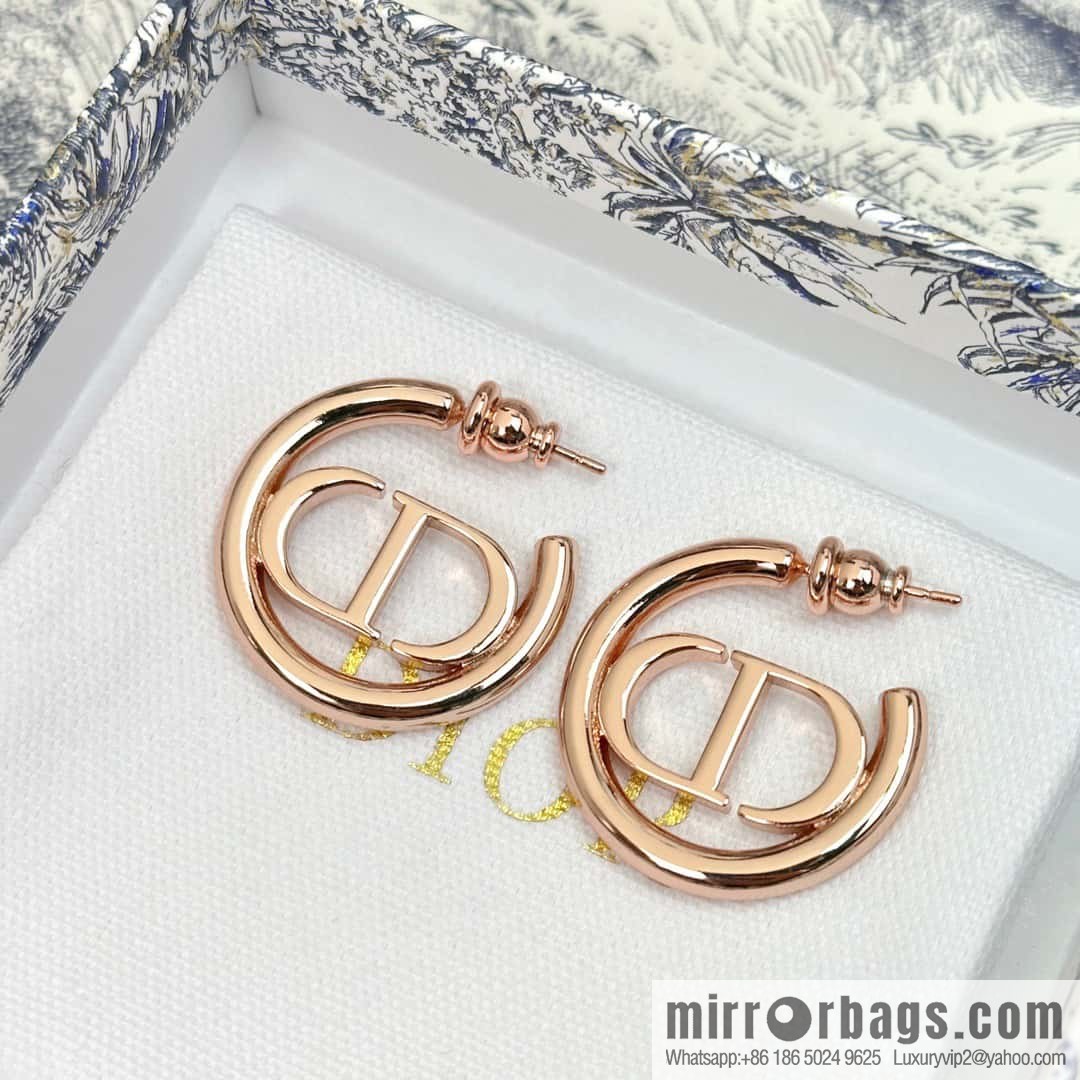 New ☑️ DIOR rose gold CD earrings stud earrings