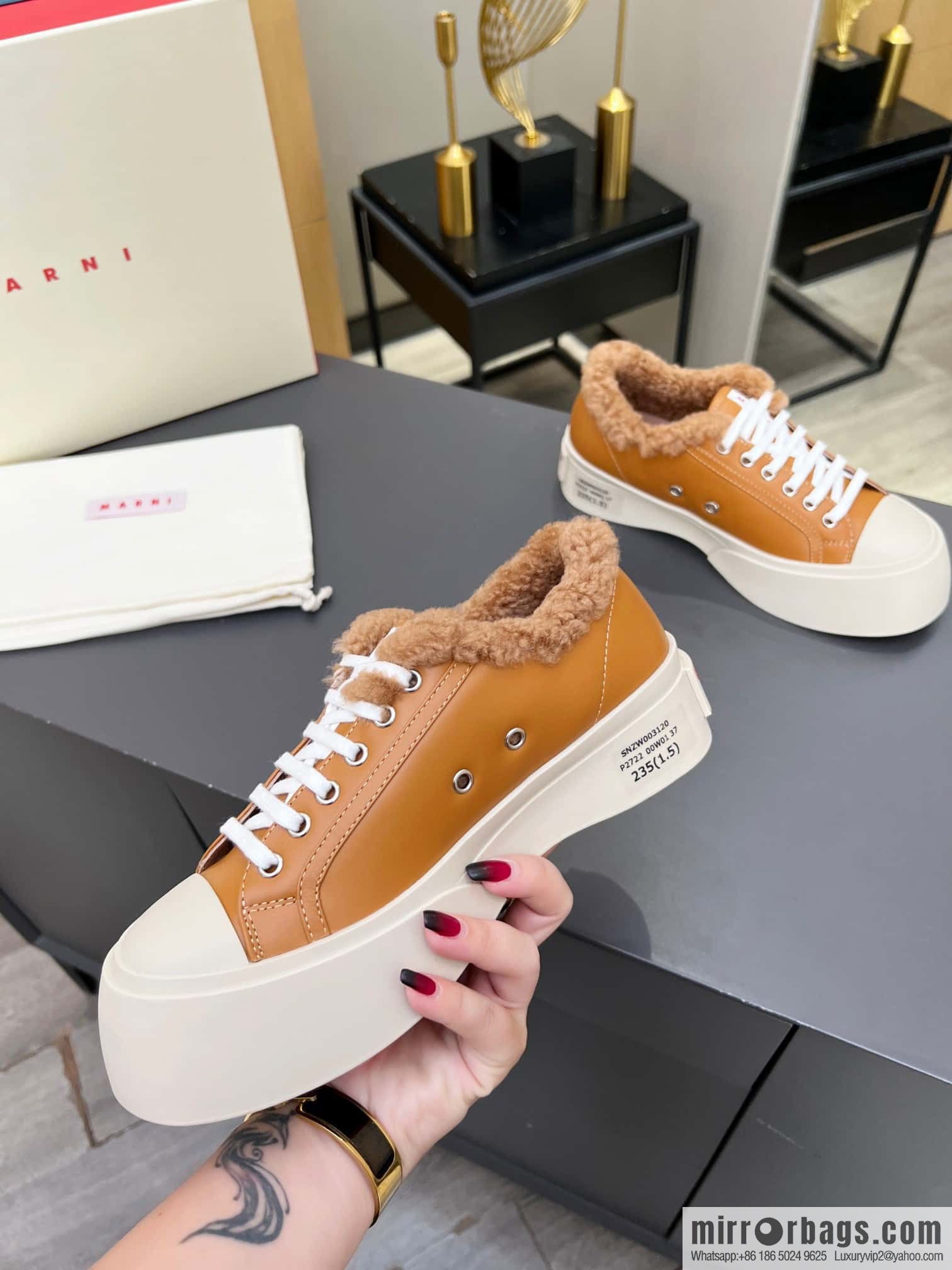 🐰🐰MARNI star with ❤️‍🔥 high version MARNI catwalk model flat shoes