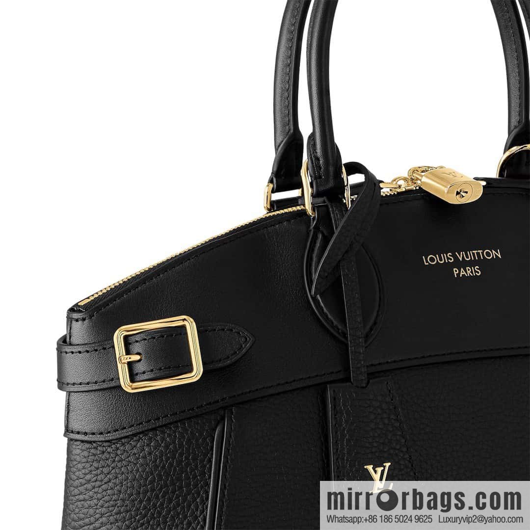 [Boutique‑grade] M22914 black full leather portable women's bag series Lock It MM handbag M22914 22925 22927 23061 Ays Lock It MM bag