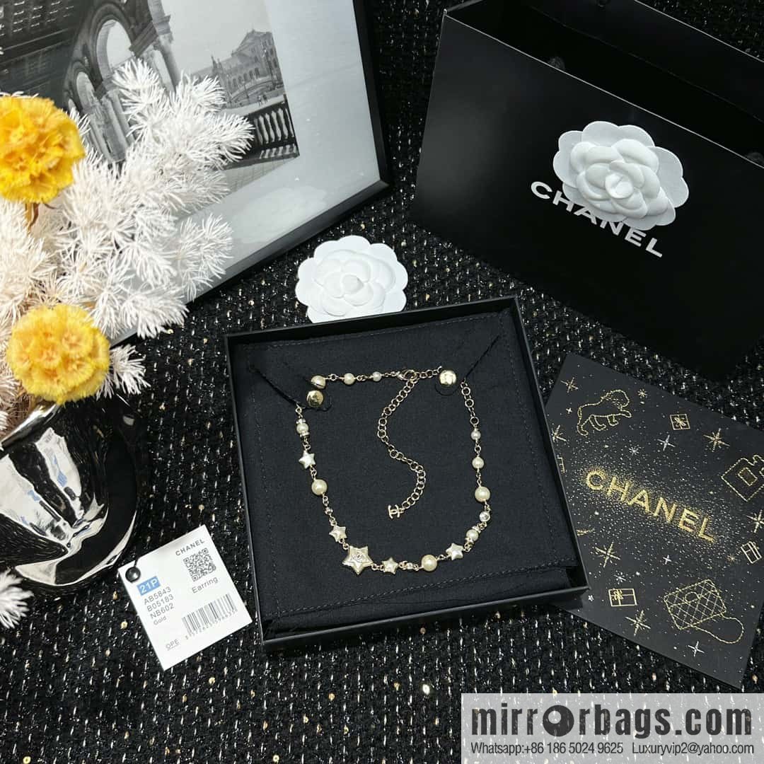 ☀️New ☑️ Chanel star ⭐ pentagram pearl necklace ☀️