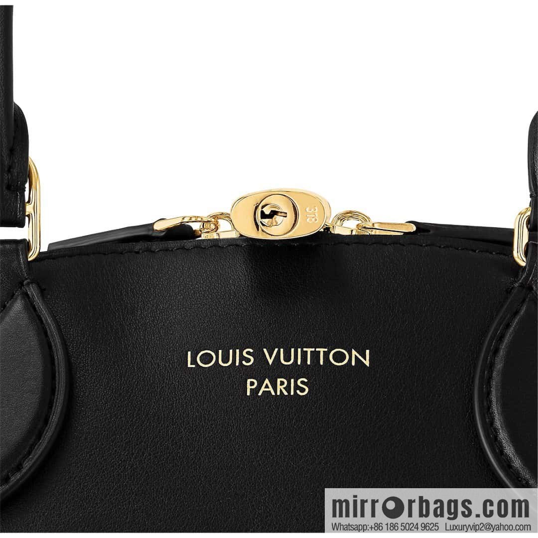 [Boutique‑grade] M22914 black full leather portable women's bag series Lock It MM handbag M22914 22925 22927 23061 Ays Lock It MM bag