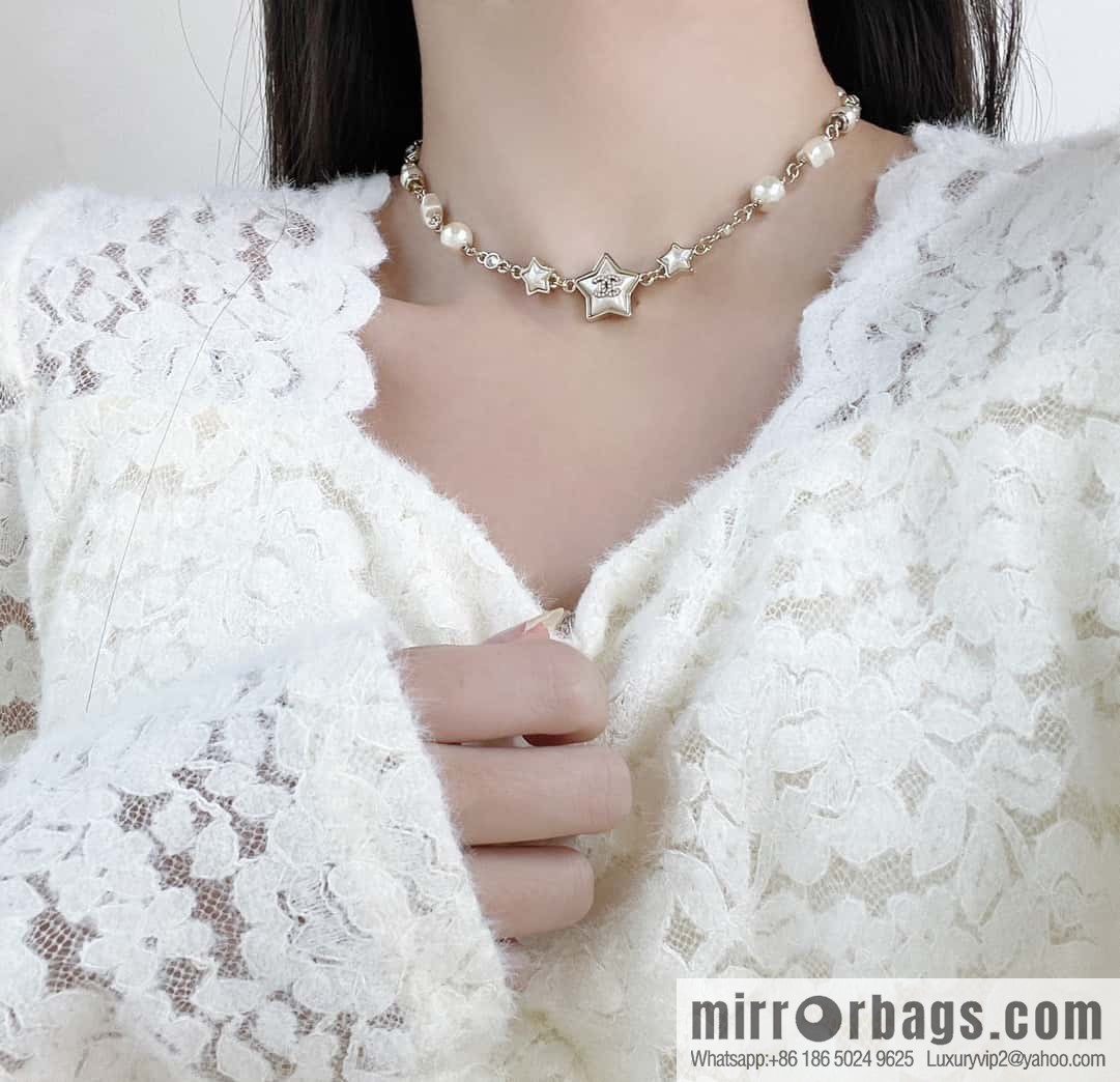 ☀️New ☑️ Chanel star ⭐ pentagram pearl necklace ☀️