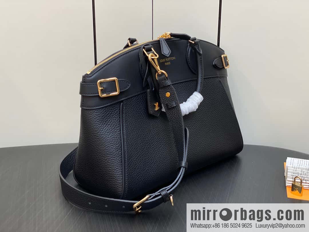 [Boutique‑grade] M22914 black full leather portable women's bag series Lock It MM handbag M22914 22925 22927 23061 Ays Lock It MM bag
