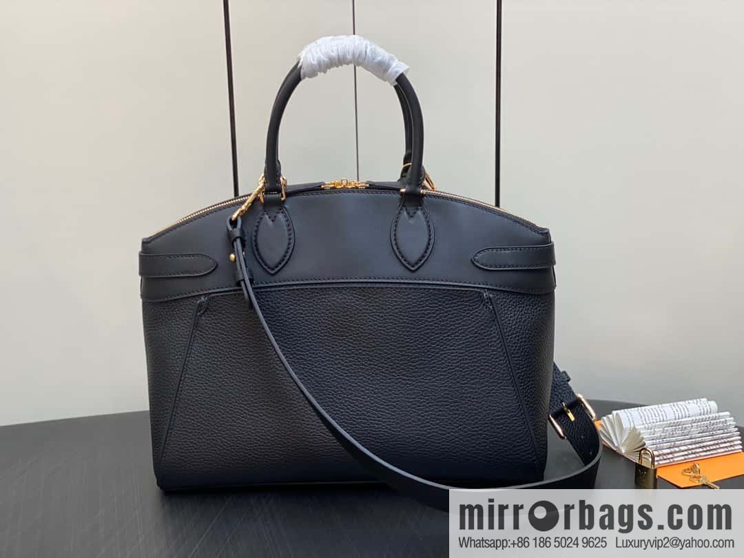 [Boutique‑grade] M22914 black full leather portable women's bag series Lock It MM handbag M22914 22925 22927 23061 Ays Lock It MM bag
