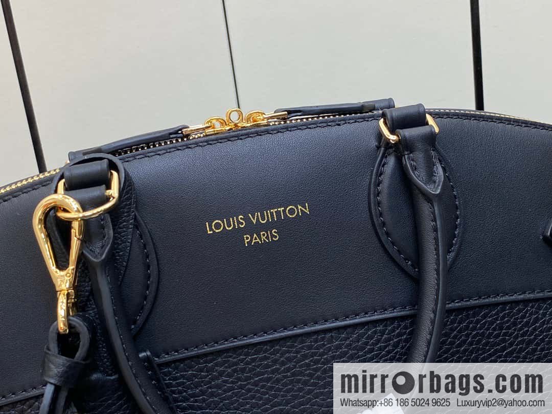 [Boutique‑grade] M22914 black full leather portable women's bag series Lock It MM handbag M22914 22925 22927 23061 Ays Lock It MM bag