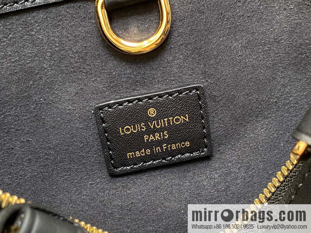 [Boutique‑grade] M22914 black full leather portable women's bag series Lock It MM handbag M22914 22925 22927 23061 Ays Lock It MM bag