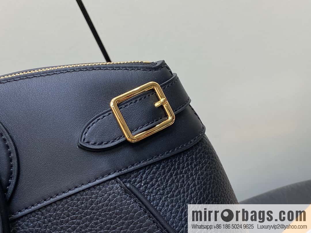 [Boutique‑grade] M22914 black full leather portable women's bag series Lock It MM handbag M22914 22925 22927 23061 Ays Lock It MM bag